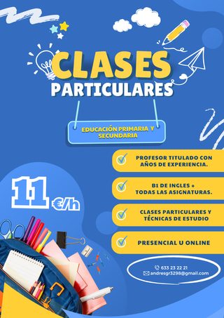 Clases particulares y de refuerzo en verano.