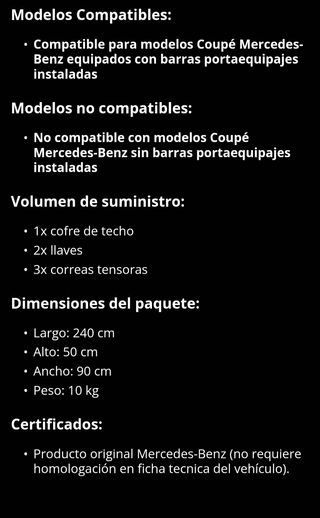 Cofre de techo Mercedes AMG y bacas mercedes benz