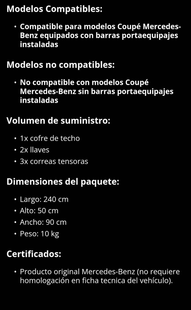 Cofre de techo Mercedes AMG