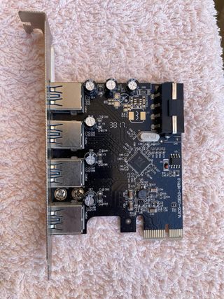 📡PCIe USB 3.0, 4 puertos + tarjeta de red por usb