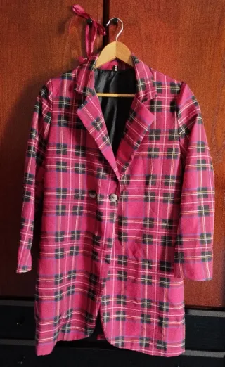 Blusa anydada más blaser a cuadros