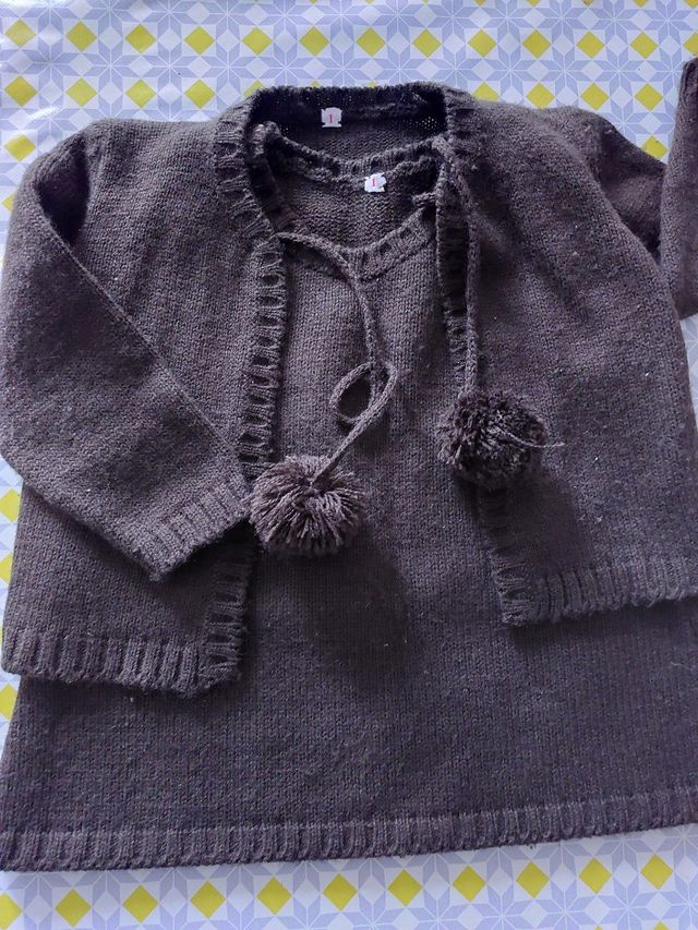 Conjunto pichi y chaqueta lana marrón 