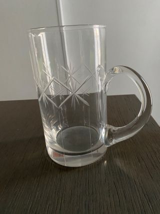 Brocca caraffa acqua in cristallo di Boemia incisa