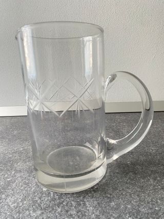 Brocca caraffa acqua in cristallo di Boemia incisa