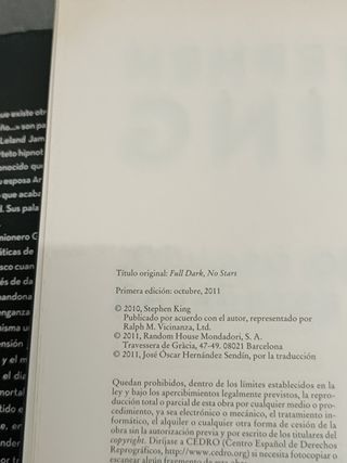 Todo oscuro sin estrellas de Stephen King 