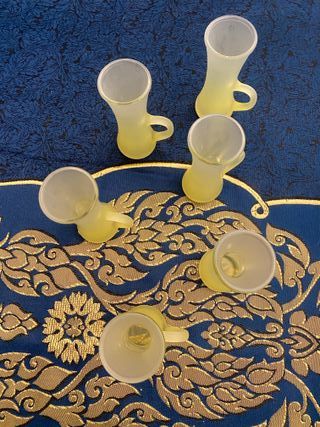 6 bicchierini vodka liquore vetro satinato giallo