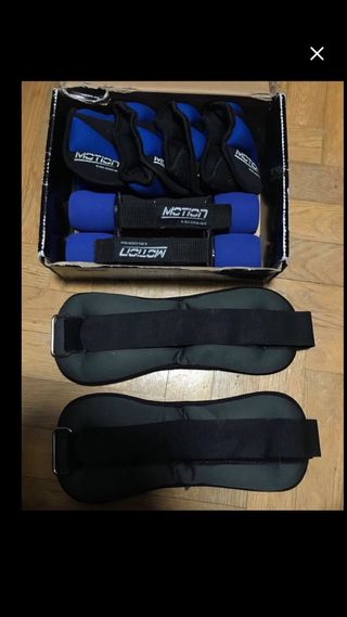Conjunto pesas fitnes + pesas tobilleras 
