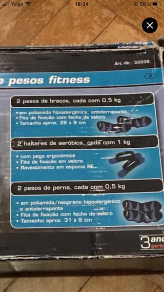 Conjunto pesas fitnes + pesas tobilleras 