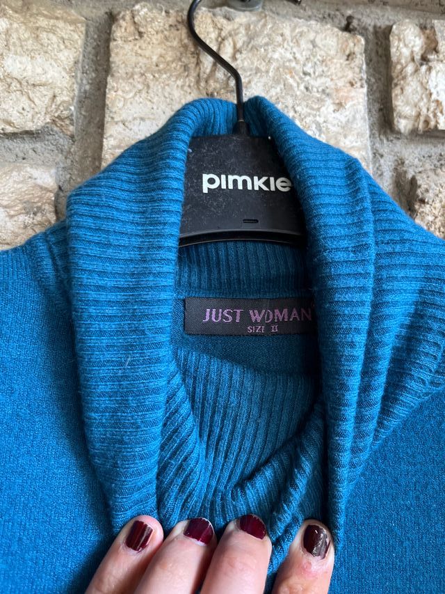 dolcevita blu taglia 2 misto lana cashmere