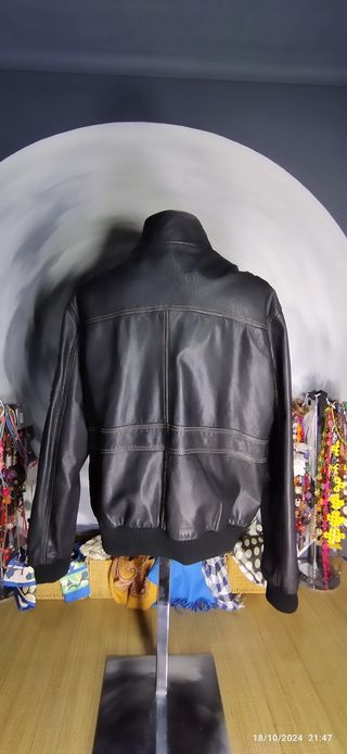 Chaqueta CUERO "Bomber" ZARA Hombre Talle XXL