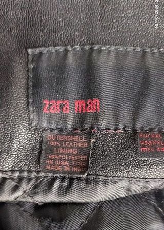 Chaqueta CUERO "Bomber" ZARA Hombre Talle XXL