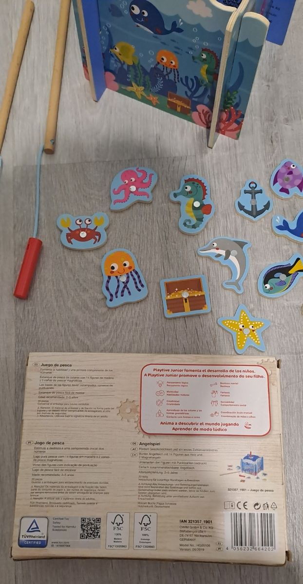 Juego de pesca de madera