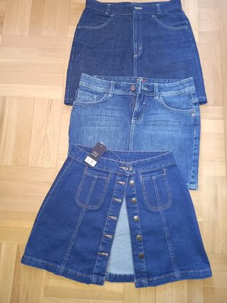 Súper Oferta!!3 Faldas vaqueras seminuev