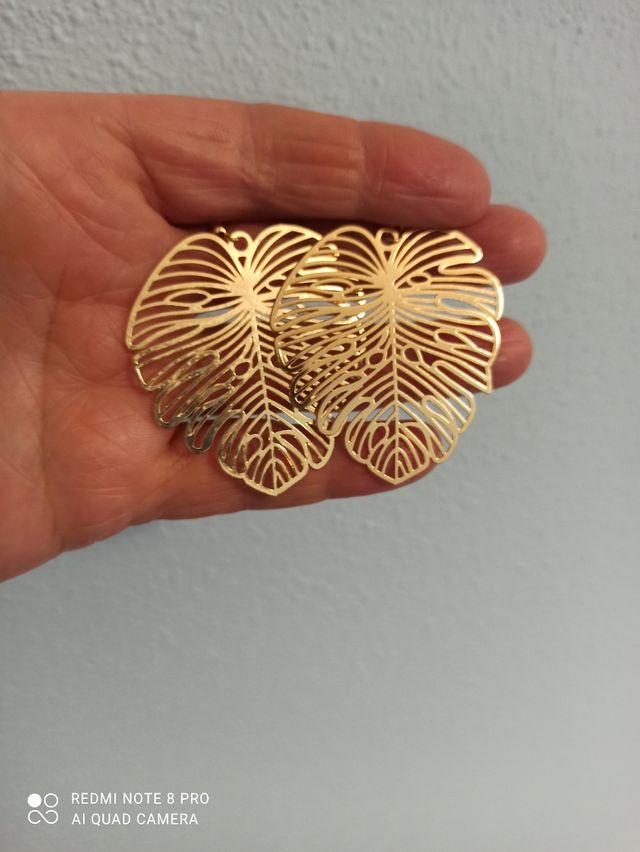 Pendientes acero ,hojas