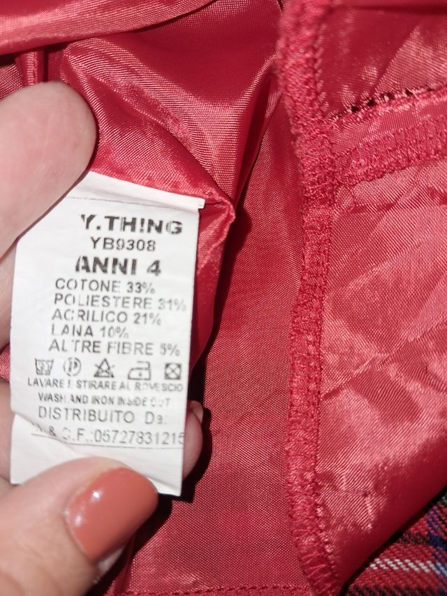 Vestito fantasia tartan bimba TG. 4 anni