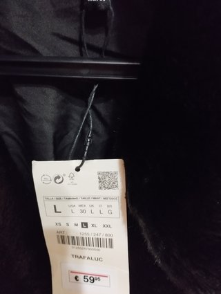Abrigo talla L negro Zara NUEVO Mujer