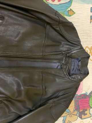 Cazadora piel negra maximo dutti