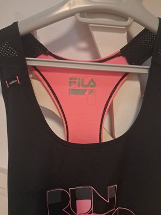 Top fila negro y rosa