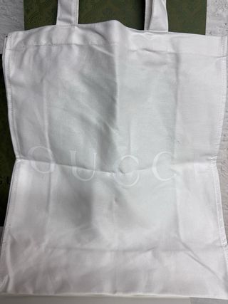 BOLSO TOTE GUCCI BLANCO ALGODON GRANDE