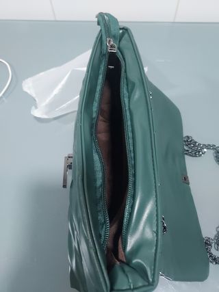 Bolso verde guateado, fiesta.