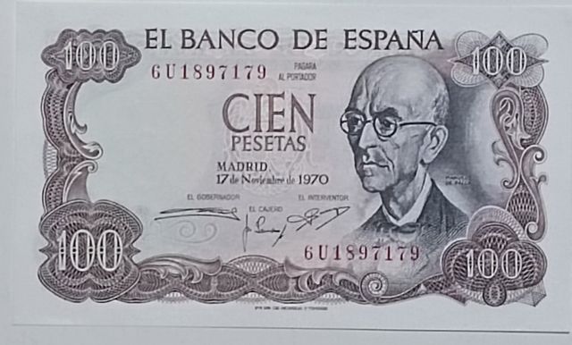 Billetes de 100 pesetas antiguos ×3.