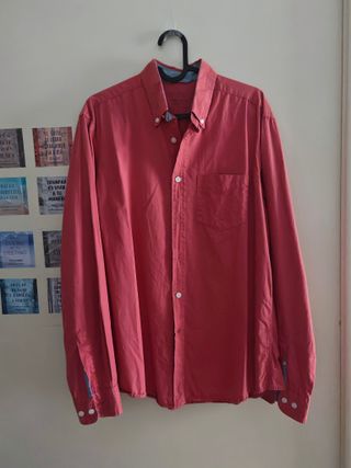 Camisa Roja de Algodón Sfera Men Casual Fit M