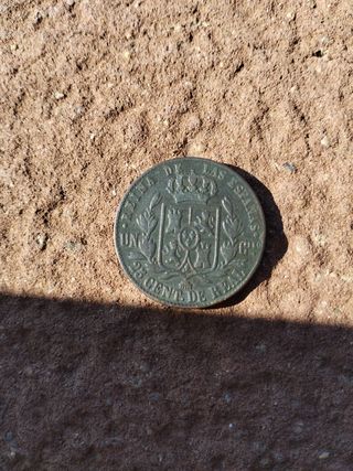 🪙Moneda 25 cent real isabel II 1862 Sg