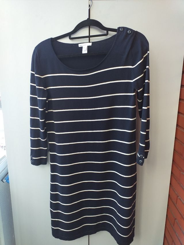 Vestido punto rayas