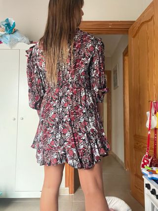 Vestido volantes estampado sfera