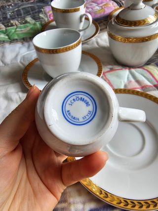 Set lotto di 6 tazzine + zuccheriera