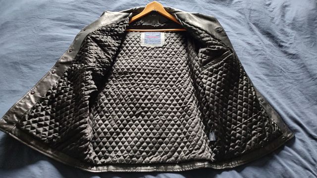 cazadora piel negra green coast talla M