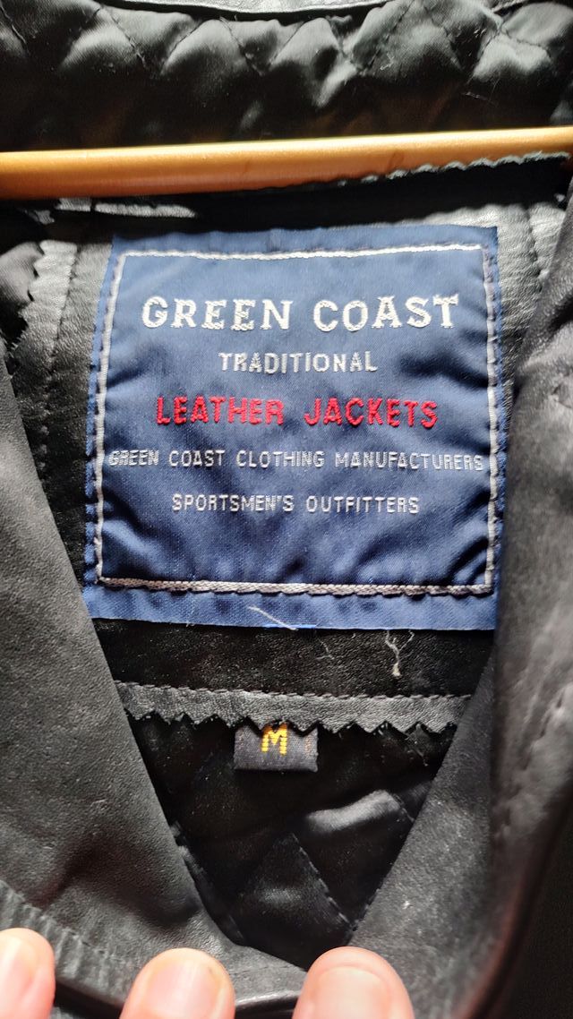 cazadora piel negra green coast talla M