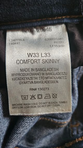 Pantalón vaquero Lee mujer talla 33/33.