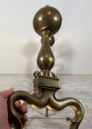 Conjunto de 2 morrillos de chimenea de hierro