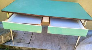 set Credenza tavolo e sedie Vintage Formica Verde