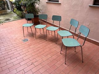 set Credenza tavolo e sedie Vintage Formica Verde