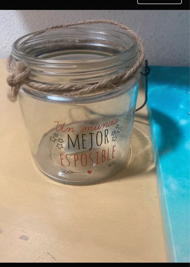 Cuadro decirativo y bote de cristal