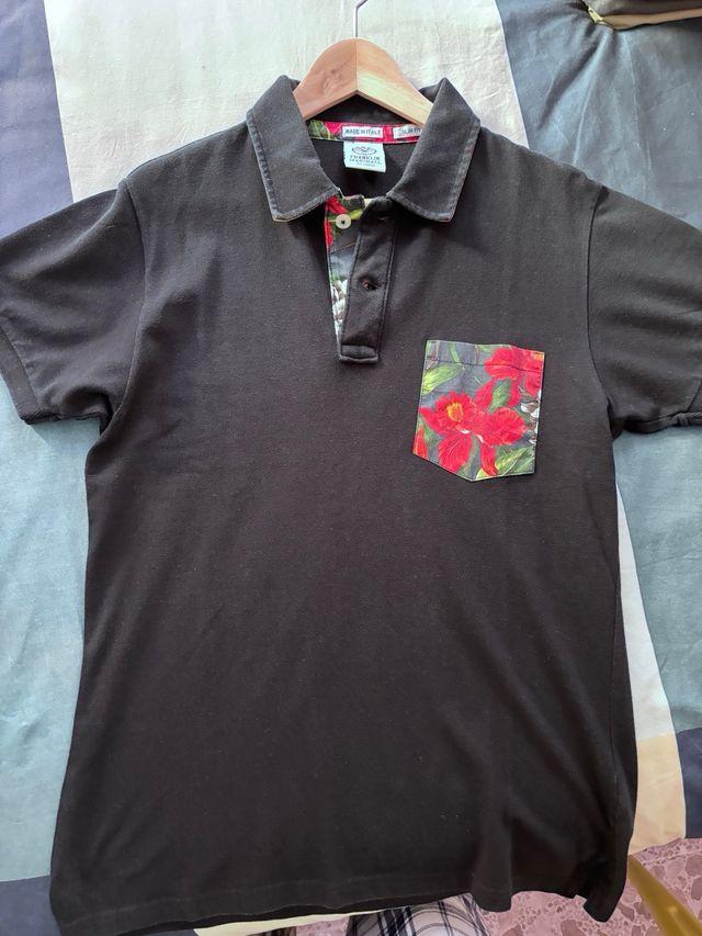 Polo negro L slim fit
