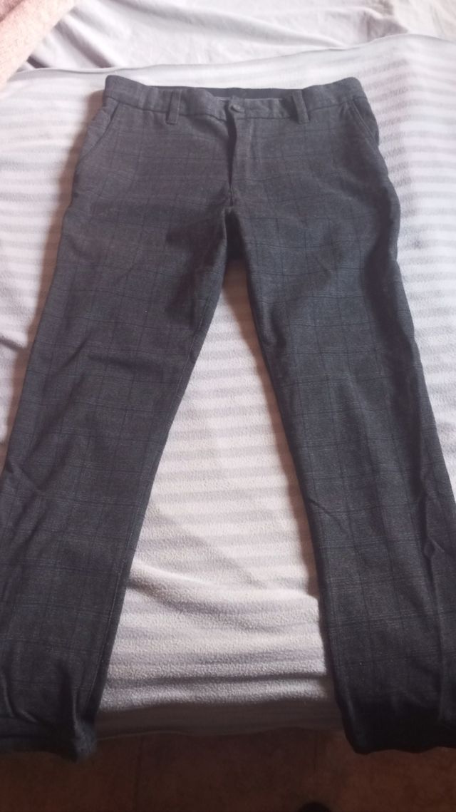 Pantalón vestir cuadros hombre