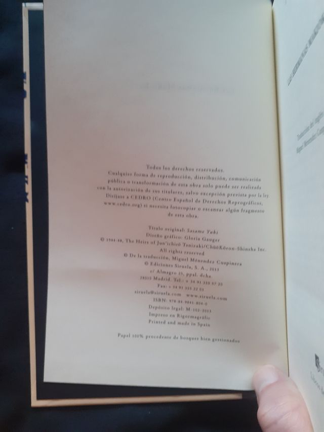 Tanizaki, tapa dura Siruela
