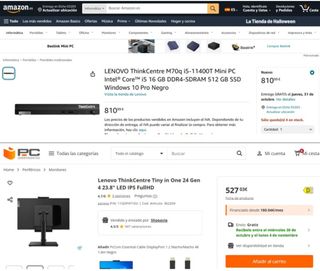 Ordenador lenovo y pantalla allinone