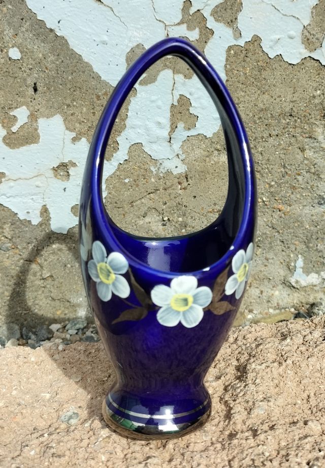 Jarroncito cerámica azul