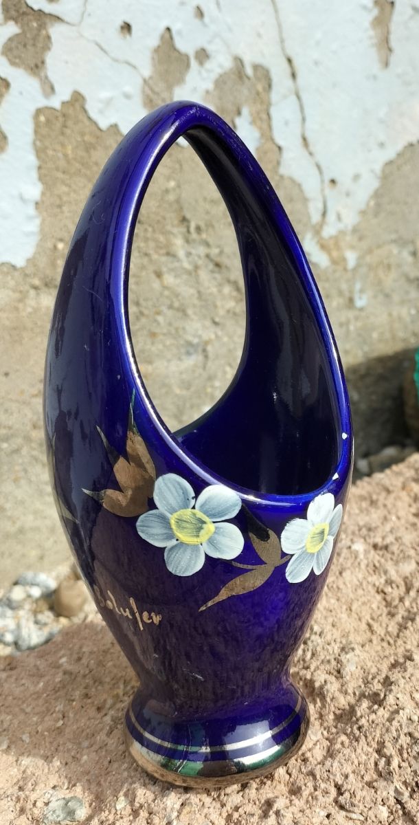 Jarroncito cerámica azul