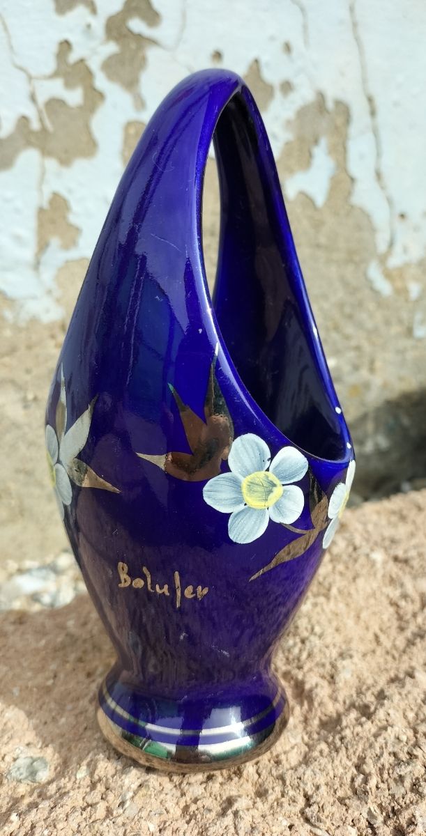 Jarroncito cerámica azul