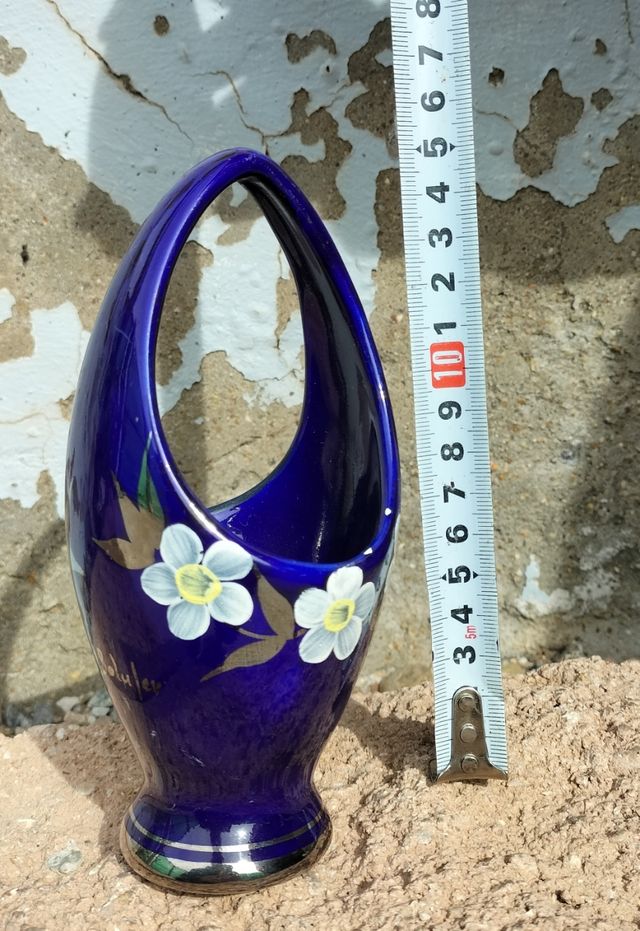 Jarroncito cerámica azul