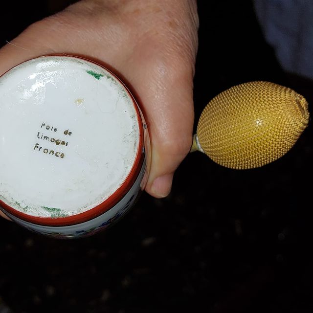 Set di profumo anni '50 in porcellana Limoges deco