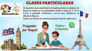 Clases de inglés, francés y matemáticas