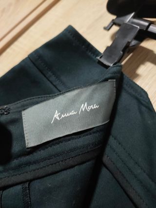 Falda recta vestir negra lisa algodon