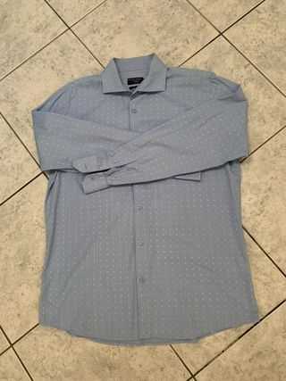 Camicia uomo azzurra fantasia