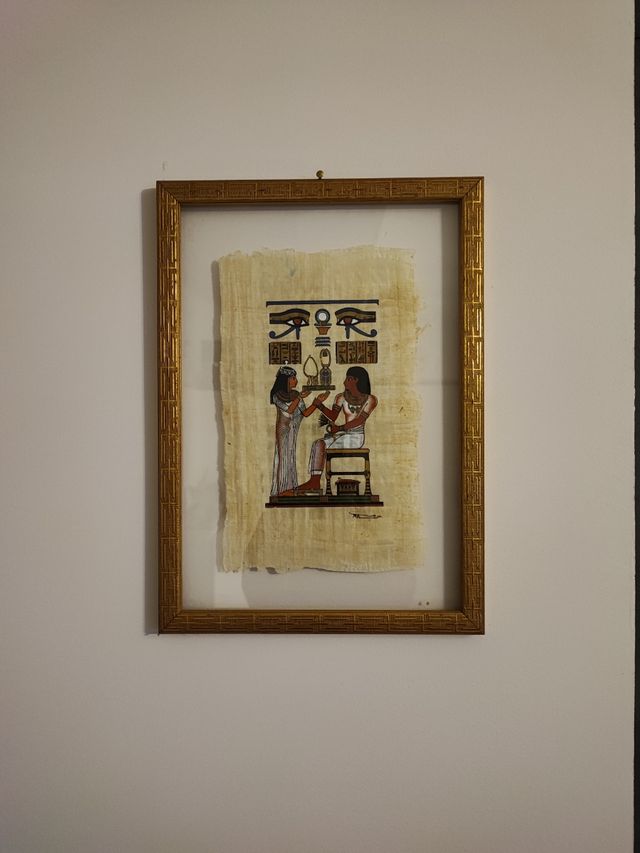 Quadro Papiro egizio in cornice dorata
